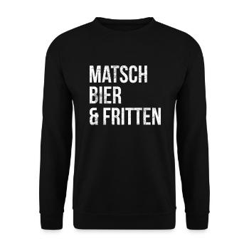 Radfahrer Cyclocross Fahrrad Bier Fritten Geschenk - Unisex Pullover - Schwarz - Vorne - Alina (178cm) & Michal (187cm)