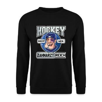 Eishockey Hockeyspieler Zahnarzt Hockey Geschenk - Unisex Pullover - Schwarz - Vorne - Alina (178cm) & Michal (187cm)