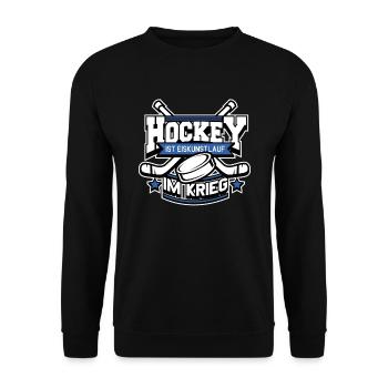 Eishockey Hockeyspieler Hockey Geschenk - Unisex Pullover - Schwarz - Vorne - Alina (178cm) & Michal (187cm)