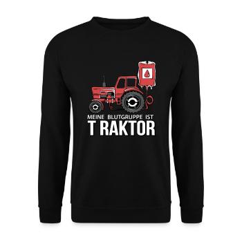 Landwirt Bauer Traktor Landmaschinen DDR Geschenk - Unisex Pullover - Schwarz - Vorne - Alina (178cm) & Michal (187cm)