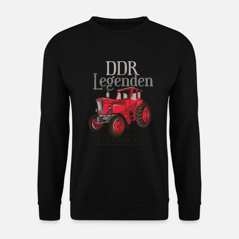 DDR Legenden Traktor Trecker Bauernhof Geschenk - Unisex Pullover - Schwarz