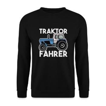 Fortschritt Traktor Fahrer Landwirt Geschenk - Unisex Pullover - Schwarz - Vorne - Alina (178cm) & Michal (187cm)