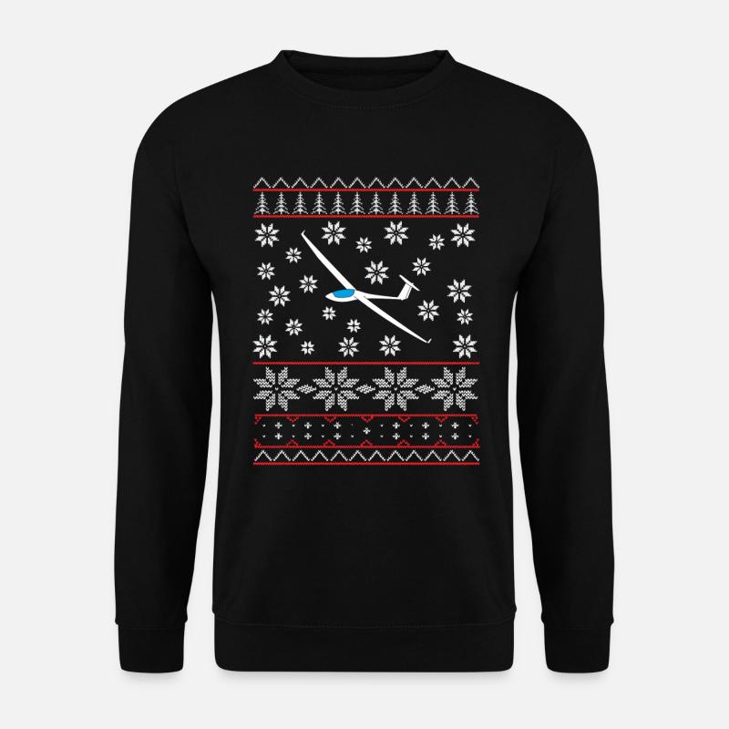 Christmas Segelflugzeug Segelflieger Geschenk ASW - Unisex Pullover - Schwarz
