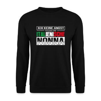 Italienische Nonna Oma Geschenk - Unisex Pullover - Schwarz - Vorne - Alina (178cm) & Michal (187cm)