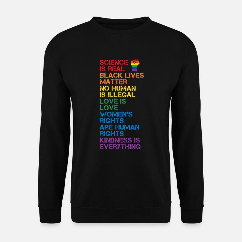 Wissenschaft ist echt schwarz lebt Materie LGBT BLM Faust - Unisex Pullover - Schwarz