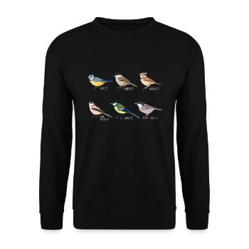 Tit Bird Collection - Vogelbeobachtungsgeschenk - Unisex Pullover - Schwarz - Vorne - Alina (178cm) & Michal (187cm)