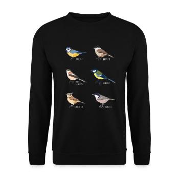 Bird watching Gift - Blue tit, Great tit - Unisex Sweatshirt - black - Front - Alina (178cm) & Michal (187cm)