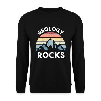 Mountain Vintage Geology Gift Geologist - Unisex Sweatshirt - black - Front - Alina (178cm) & Michal (187cm)