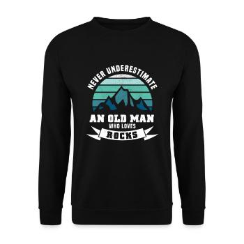 Funny Geology & Rocks Gift for Old Man - Unisex Sweatshirt - black - Front - Alina (178cm) & Michal (187cm)