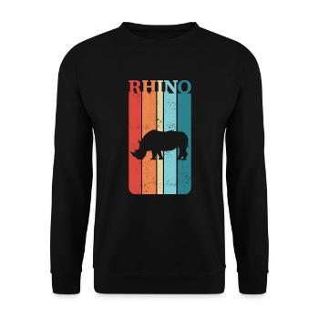 Cadeau de rhinocéros rhinocéros rétro vintage - Sweat-shirt Unisexe - noir - Devant - Alina (178cm) & Michal (187cm)