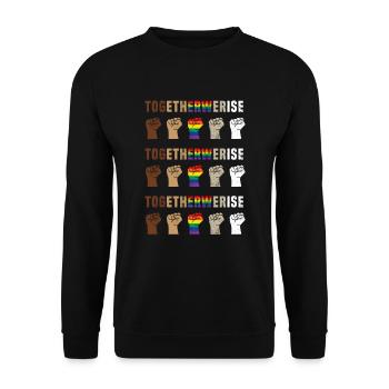 Ensemble, nous élevons BLM Black Lives Matter - Sweat-shirt Unisexe - noir - Devant - Alina (178cm) & Michal (187cm)