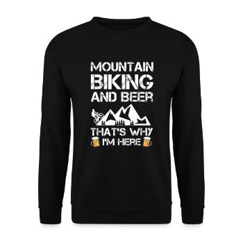 Mountain Biking and Beer Gift MTB Funny - Unisex Sweatshirt - black - Front - Alina (178cm) & Michal (187cm)