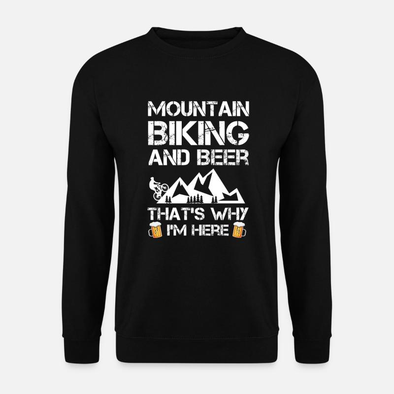 Mountainbiken und Bier Geschenk MTB lustig - Unisex Pullover - Schwarz