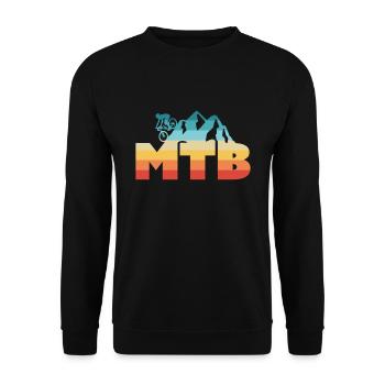 Retro MTB Vintage Mountainbike Geschenk - Unisex Pullover - Schwarz - Vorne - Alina (178cm) & Michal (187cm)