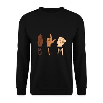 Black Lives Matter ASL Langue des signes BLM - Sweat-shirt Unisexe - noir - Devant - Alina (178cm) & Michal (187cm)