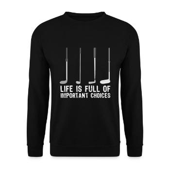 Choix importants de cadeaux de golf amusants - Sweat-shirt Unisexe - noir - Devant - Alina (178cm) & Michal (187cm)