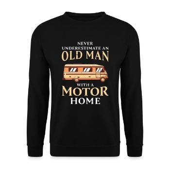 Old Man with a Motorhome Funny RV Gift - Unisex Sweatshirt - black - Front - Alina (178cm) & Michal (187cm)
