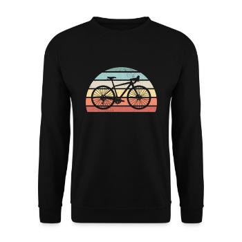 Fahrrad Sonnenuntergang Retro Radfahren Geschenk Papa - Unisex Pullover - Schwarz - Vorne - Alina (178cm) & Michal (187cm)