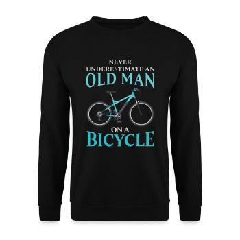 Lustiges Fahrrad-Fahrrad-Geschenk des alten Mannes Fahrrad - Unisex Pullover - Schwarz - Vorne - Alina (178cm) & Michal (187cm)