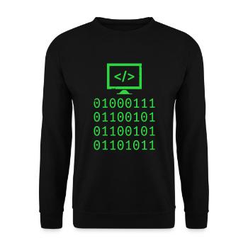 Programming Binary Code Coding Gift - Unisex Sweatshirt - black - Front - Alina (178cm) & Michal (187cm)