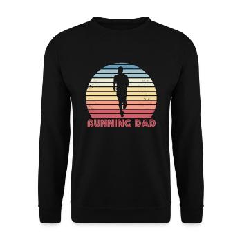Running Dad Vintage Retro Sunset Gift - Sweat-shirt Unisexe - noir - Devant - Alina (178cm) & Michal (187cm)