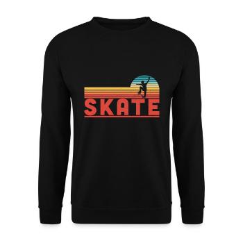 Skate Skater Boys Geschenk Skateboard Fan - Unisex Pullover - Schwarz - Vorne - Alina (178cm) & Michal (187cm)