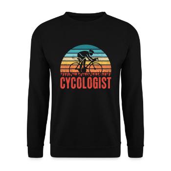 Lustiges Radfahrer-Radfahrer-Geschenk - Unisex Pullover - Schwarz - Vorne - Alina (178cm) & Michal (187cm)