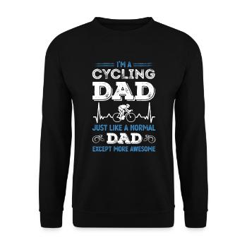 Fantastisches Radfahrer-Papa-lustiges Radfahrer-Geschenk - Unisex Pullover - Schwarz - Vorne - Alina (178cm) & Michal (187cm)
