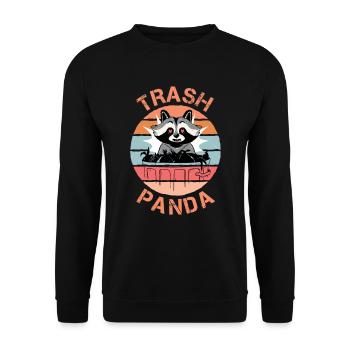 Funny Raccoon Trash Panda Gift Racoon - Unisex Sweatshirt - black - Front - Alina (178cm) & Michal (187cm)