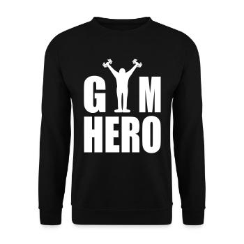 GYM Hero - Unisex Pullover - Schwarz - Vorne - Alina (178cm) & Michal (187cm)