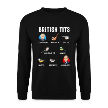 Tit Bird Gift Boris Johnson Matt Hancock - Unisex Sweatshirt - black - Front - Alina (178cm) & Michal (187cm)
