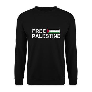 Freies Palästina Gaza-Flagge Arabisch - Unisex Pullover - Schwarz - Vorne - Alina (178cm) & Michal (187cm)