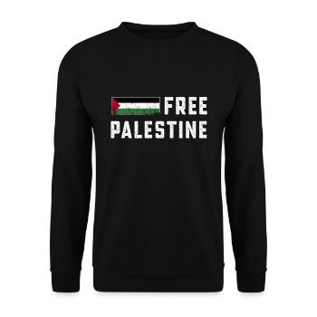 Gaza libre Drapeau palestinien Arabe en détresse - Sweat-shirt Unisexe - noir - Devant - Alina (178cm) & Michal (187cm)