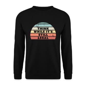 Pensez pendant qu’il est encore légal Retro Sunset Gift - Sweat-shirt Unisexe - noir - Devant - Alina (178cm) & Michal (187cm)