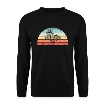 Retro Brewing Sunset Vintage Bier Sonnenaufgang - Unisex Pullover - Schwarz - Vorne - Alina (178cm) & Michal (187cm)