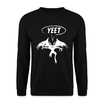 Mothman Yeet Funny Cryptid Gift - Unisex Sweatshirt - black - Front - Alina (178cm) & Michal (187cm)
