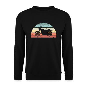 Rétro Moto Sunset Vintage Motorbike - Sweat-shirt Unisexe - noir - Devant - Alina (178cm) & Michal (187cm)