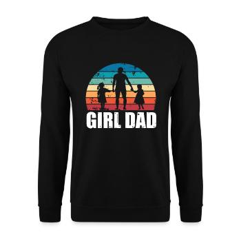Fille Papa Coucher de soleil Papa de filles Cadeau de fête des pères - Sweat-shirt Unisexe - noir - Devant - Alina (178cm) & Michal (187cm)