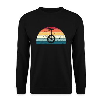 Retro Unicycling Sunset Vintage Unicycle Sunrise - Unisex Sweatshirt - black - Front - Alina (178cm) & Michal (187cm)