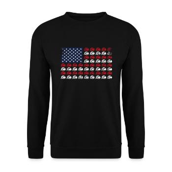 caravane Camping 4 juillet American Flag Gift - Sweat-shirt Unisexe - noir - Devant - Alina (178cm) & Michal (187cm)