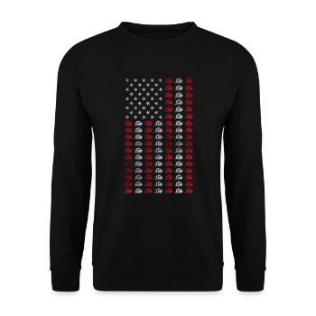 Caravane RV Camping 4 juillet American Flag Gift - Sweat-shirt Unisexe - noir - Devant - Alina (178cm) & Michal (187cm)