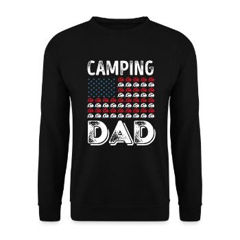 Camping Dad Caravan 4. Juli Geschenk Vatertag - Unisex Pullover - Schwarz - Vorne - Alina (178cm) & Michal (187cm)