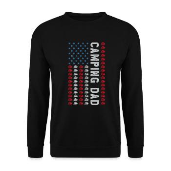 Camping Papa juillet 4 juillet caravane rv cadeau de fête des pères - Sweat-shirt Unisexe - noir - Devant - Alina (178cm) & Michal (187cm)