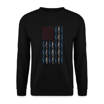 Sous-marin drapeau américain 4 juillet Navy USA - Sweat-shirt Unisexe - noir - Devant - Alina (178cm) & Michal (187cm)