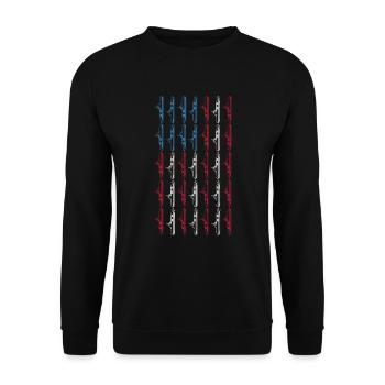 Sous-marin drapeau américain 4 juillet Navigation de plaisance - Sweat-shirt Unisexe - noir - Devant - Alina (178cm) & Michal (187cm)