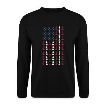 Navigation de plaisance Drapeau américain 4 juillet Merica USA - Sweat-shirt Unisexe - noir - Devant - Alina (178cm) & Michal (187cm)