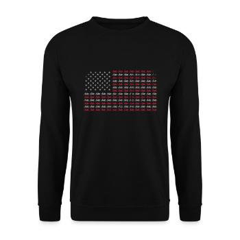 Moped American Flag 4th of July Scooter Gift - Unisex Sweatshirt - black - Front - Alina (178cm) & Michal (187cm)