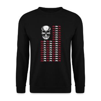 Moto Drapeau américain 4 juillet Moto - Sweat-shirt Unisexe - noir - Devant - Alina (178cm) & Michal (187cm)