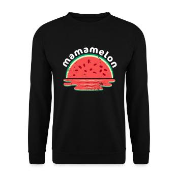 Mamamelon Watermelon Mama Cute Summer Sunset - Unisex Sweatshirt - black - Front - Alina (178cm) & Michal (187cm)