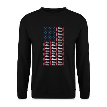 Pontoon Boat Beer Party Boire pavillon américain 4 juillet - Sweat-shirt Unisexe - noir - Devant - Alina (178cm) & Michal (187cm)